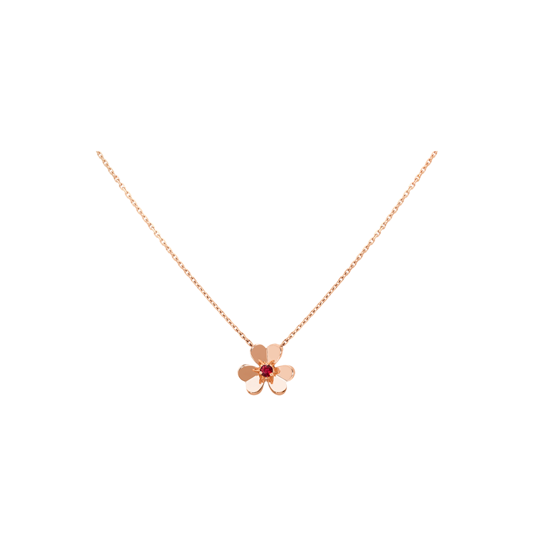 VCARP7S800 (W) Van Cleef & Arpels Frivole Pendant Mini 18K Rose Gold Ruby