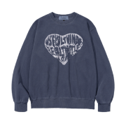 Knitted Knitted Pigment Heart Sweatshirt Blue