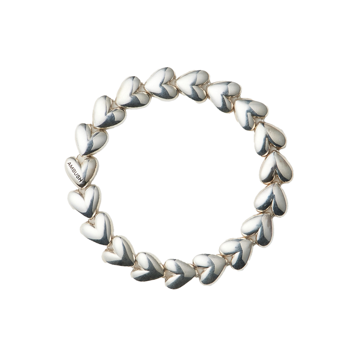 앰부쉬 하트 링크 브레이슬릿 실버 - 25SS(Ambush Heart Link Bracelet Silver - 25SS)