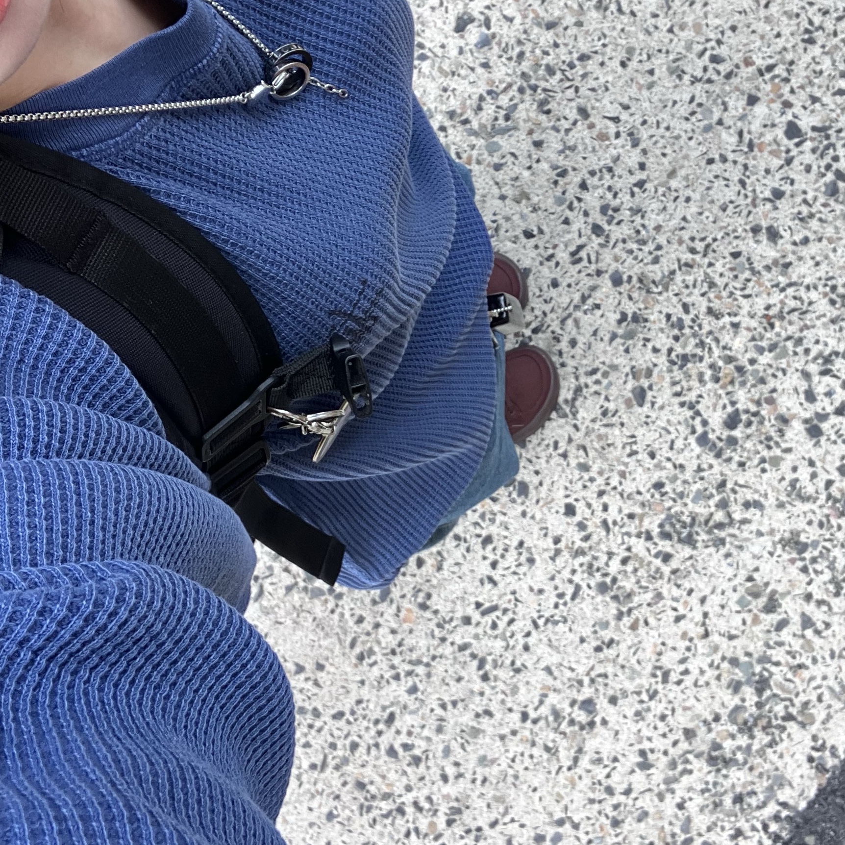Stussy Raglan Thermal LS Crew Blue, Supreme Baggy Jean Washed Indigo - 24FW 착용 스타일 - 7