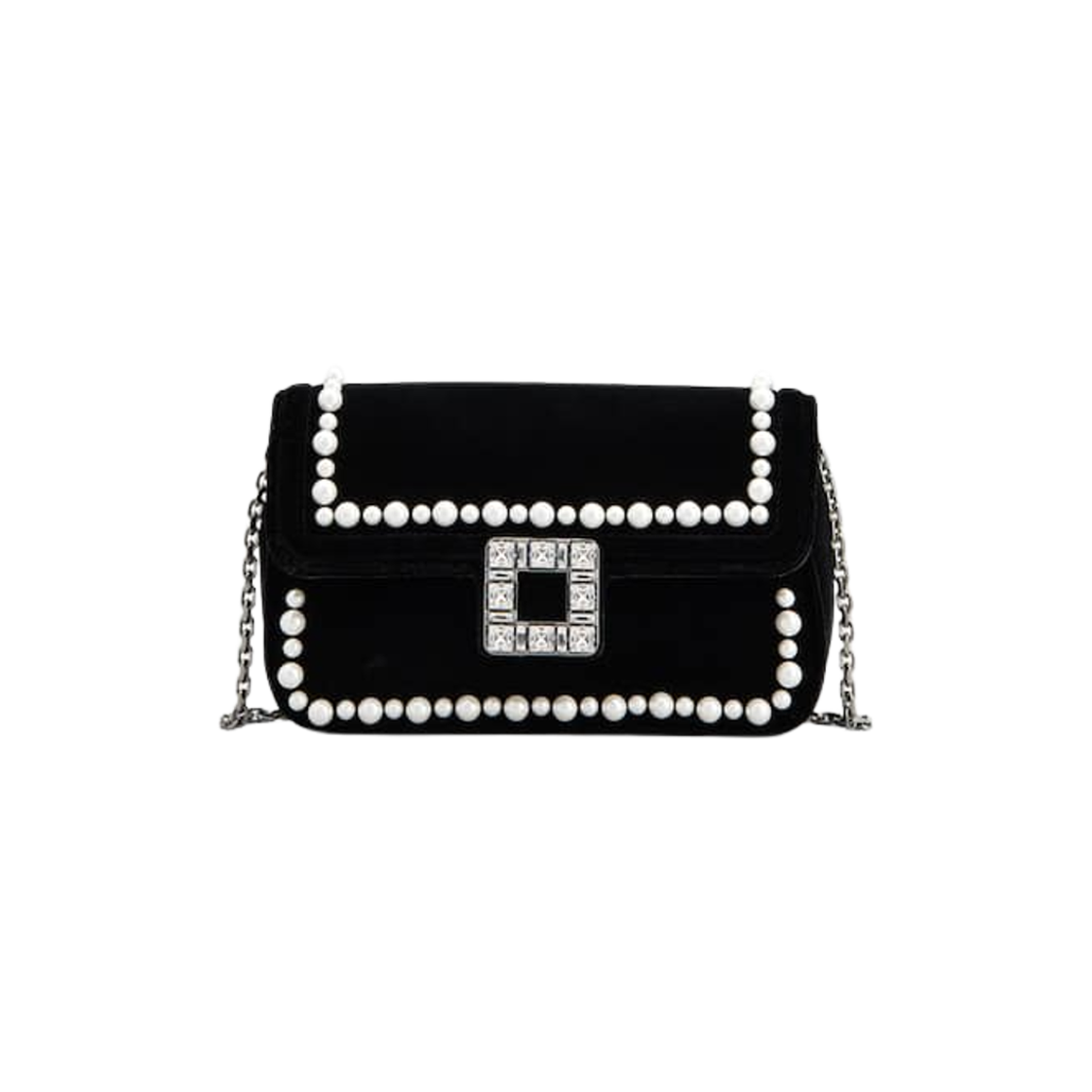 로저 비비에 주 드 필 클러치 벨벳 블랙(Roger Vivier Jeu De Fille Clutch Velvet Black)