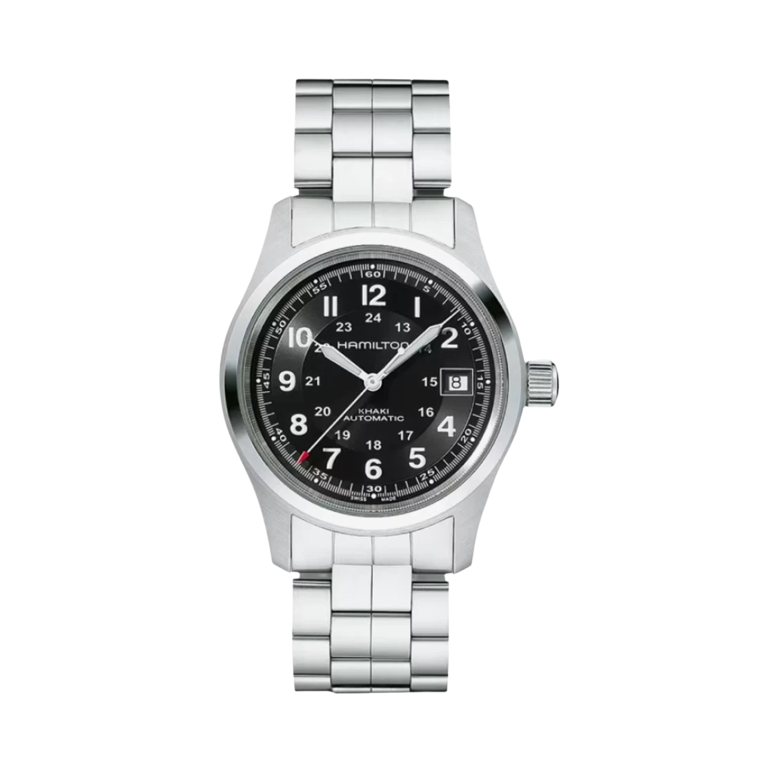 해밀턴 카키 필드 오토 38mm 스테인리스 스틸 블랙