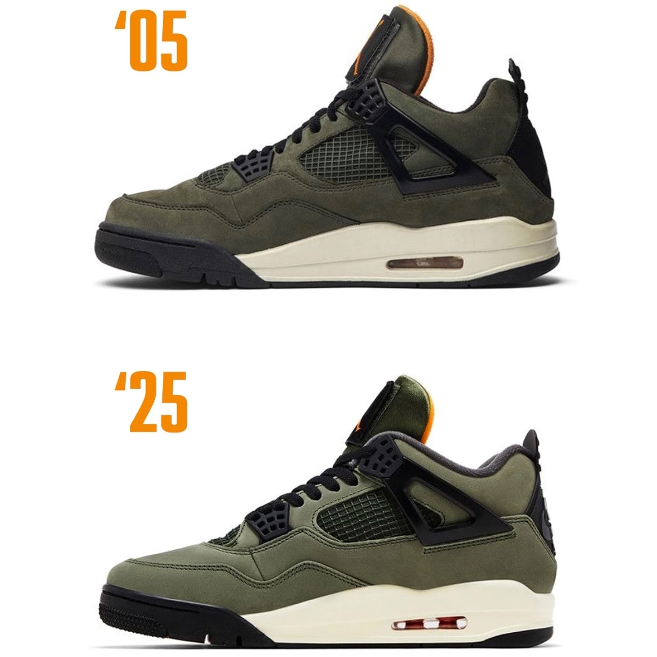 Jordan 4 x Undefeated Retro OG SP Deep Green and Clementine 착용 스타일 - 4