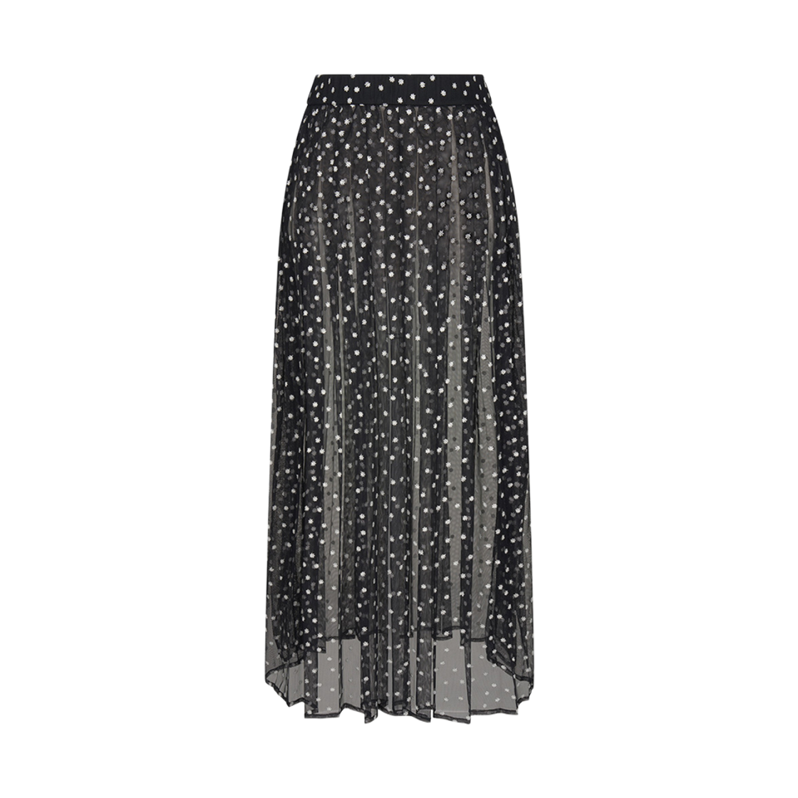 NWA5FWS91BK Noice Japanese Floral Lace Pleated Skirt Black