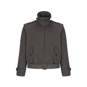 Noice Neck Buckle Wool Blend Blouson Gray