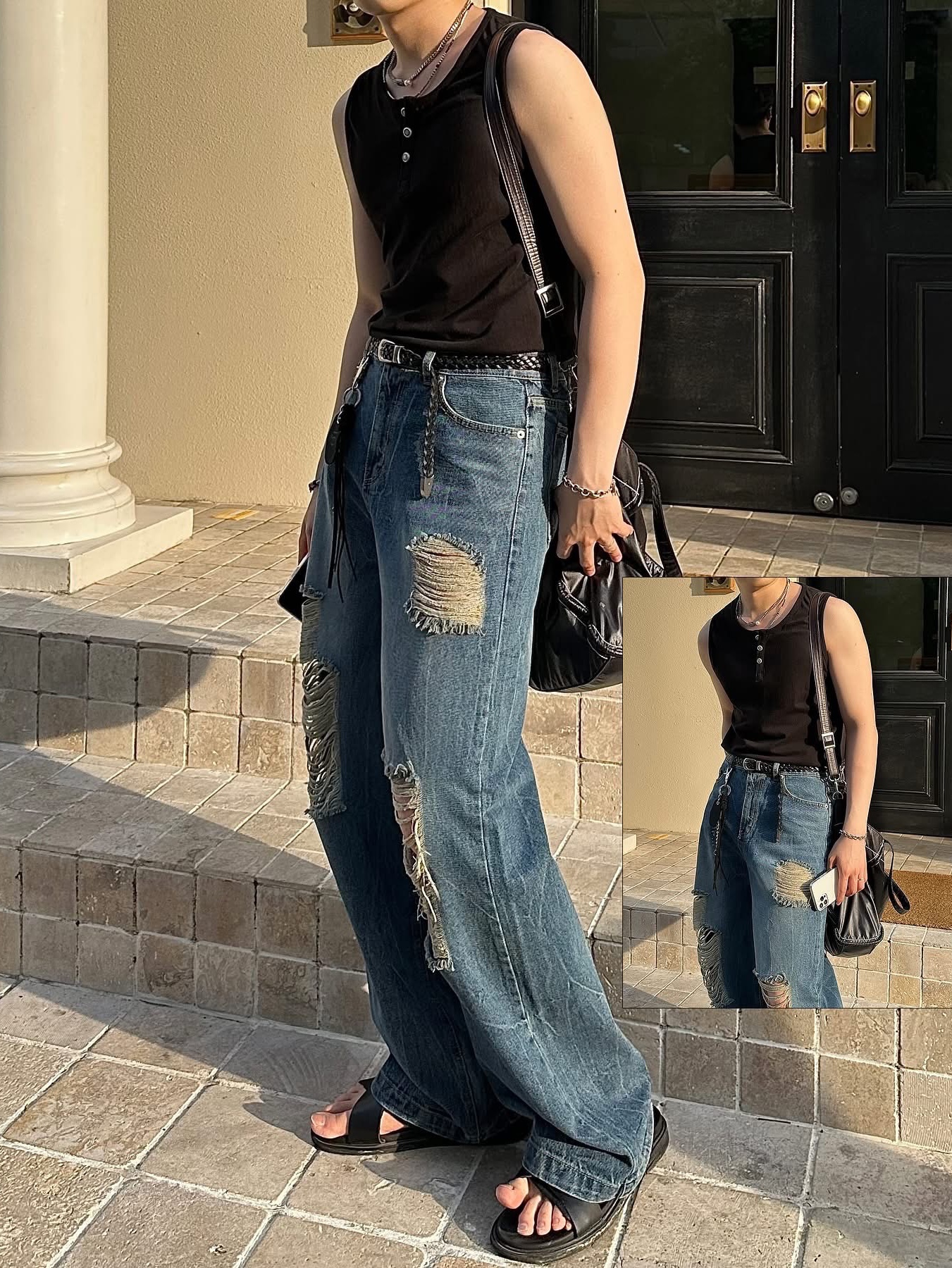 Tiffany & Co. Return To Tiffany Heart Tag Toggle Bracelet Silver, Matin Kim Big Coating Tote Bag Black 착용 스타일 - 3