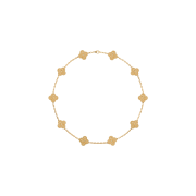 (W) Van Cleef & Arpels Vintage Alhambra 10 Motifs Necklace 18K Yellow Gold