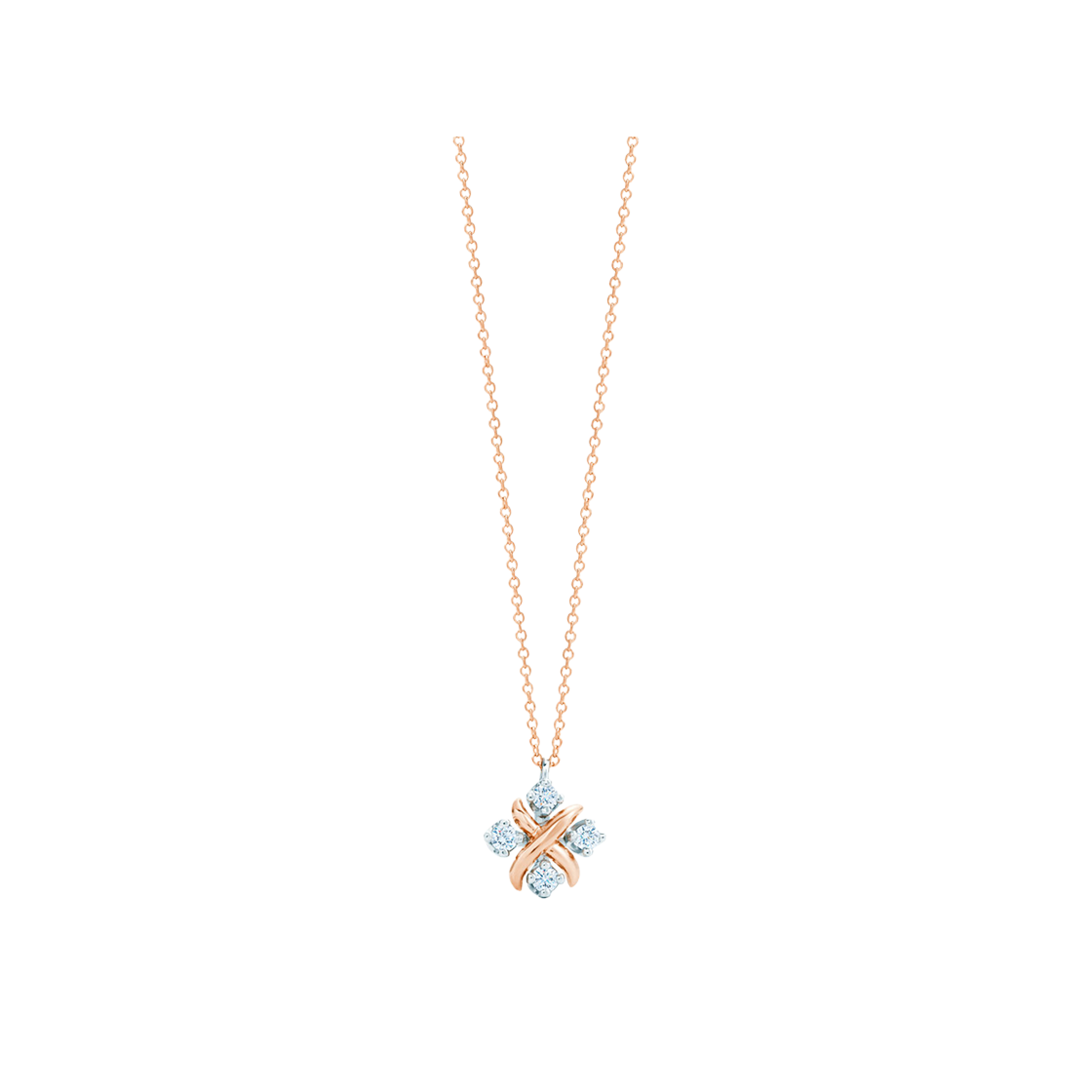 28672624/1884163417/60022686 Tiffany & Co. Sixteen Stone by Tiffany Pendant Rose Gold and Platinum with Diamonds