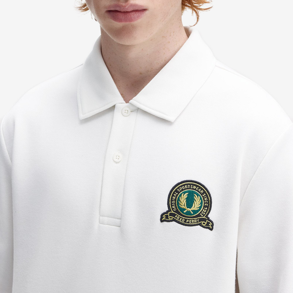 프레드 페리 클럽하우스 테니스 뱃지 칼라드 스웻셔츠 스노우화이트(Fred Perry Clubhouse Tennis Badge Collared Sweatshirt Snow White) - 5
