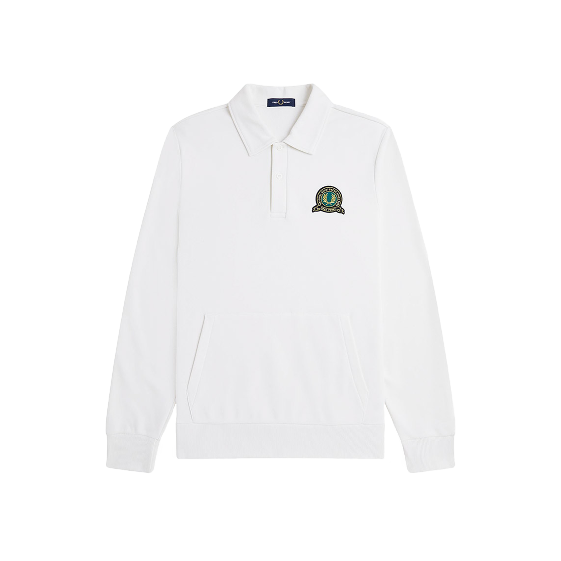 프레드 페리 클럽하우스 테니스 뱃지 칼라드 스웻셔츠 스노우화이트