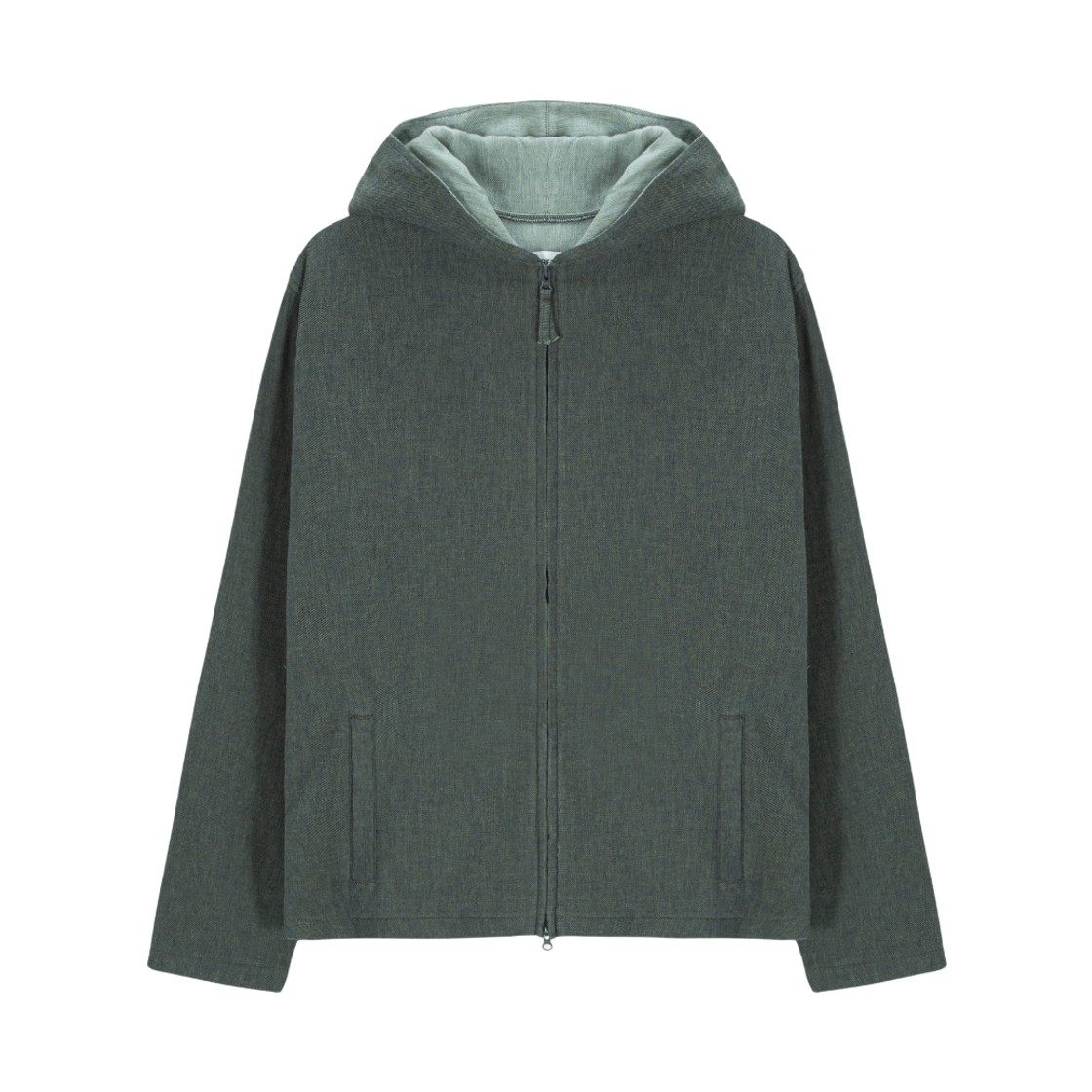 hono25fa16 Hono Report Hooded Zip-Up Faded Denim