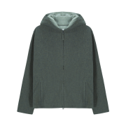 Hono Report Hooded Zip-Up Faded Denim