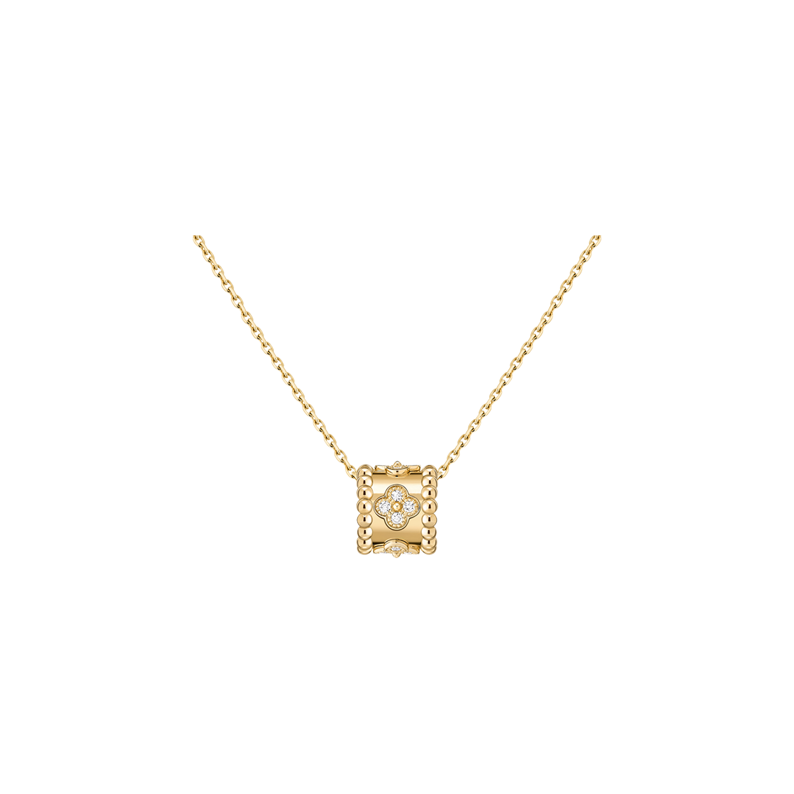 VCARO3YG00 Van Cleef & Arpels Perlee Clovers Pendant 18K Yellow Gold Diamonds
