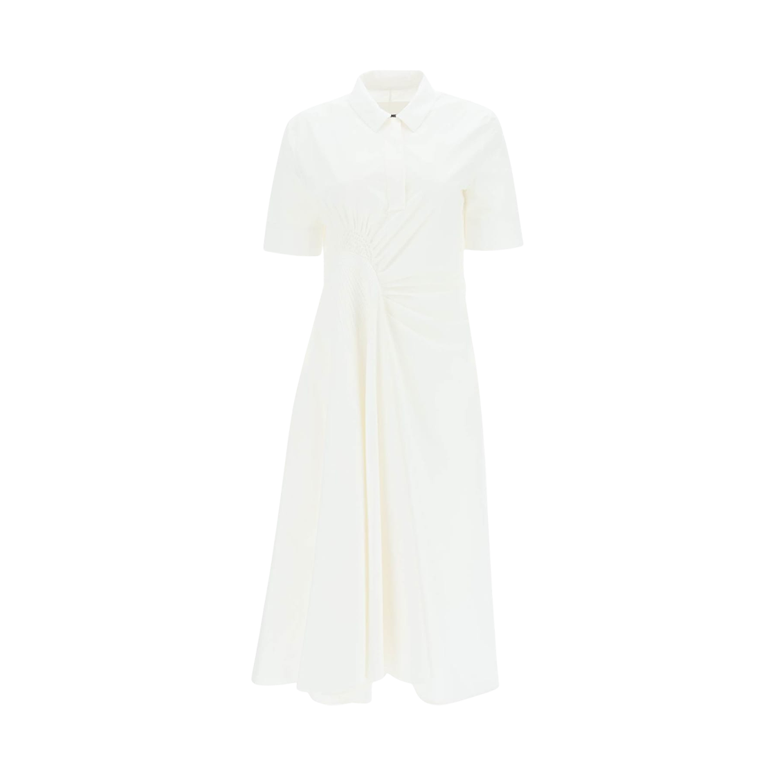 (W) 질 샌더 코튼 미디 드레스 내츄럴((W) Jil Sander Cotton Midi Dress Natural)