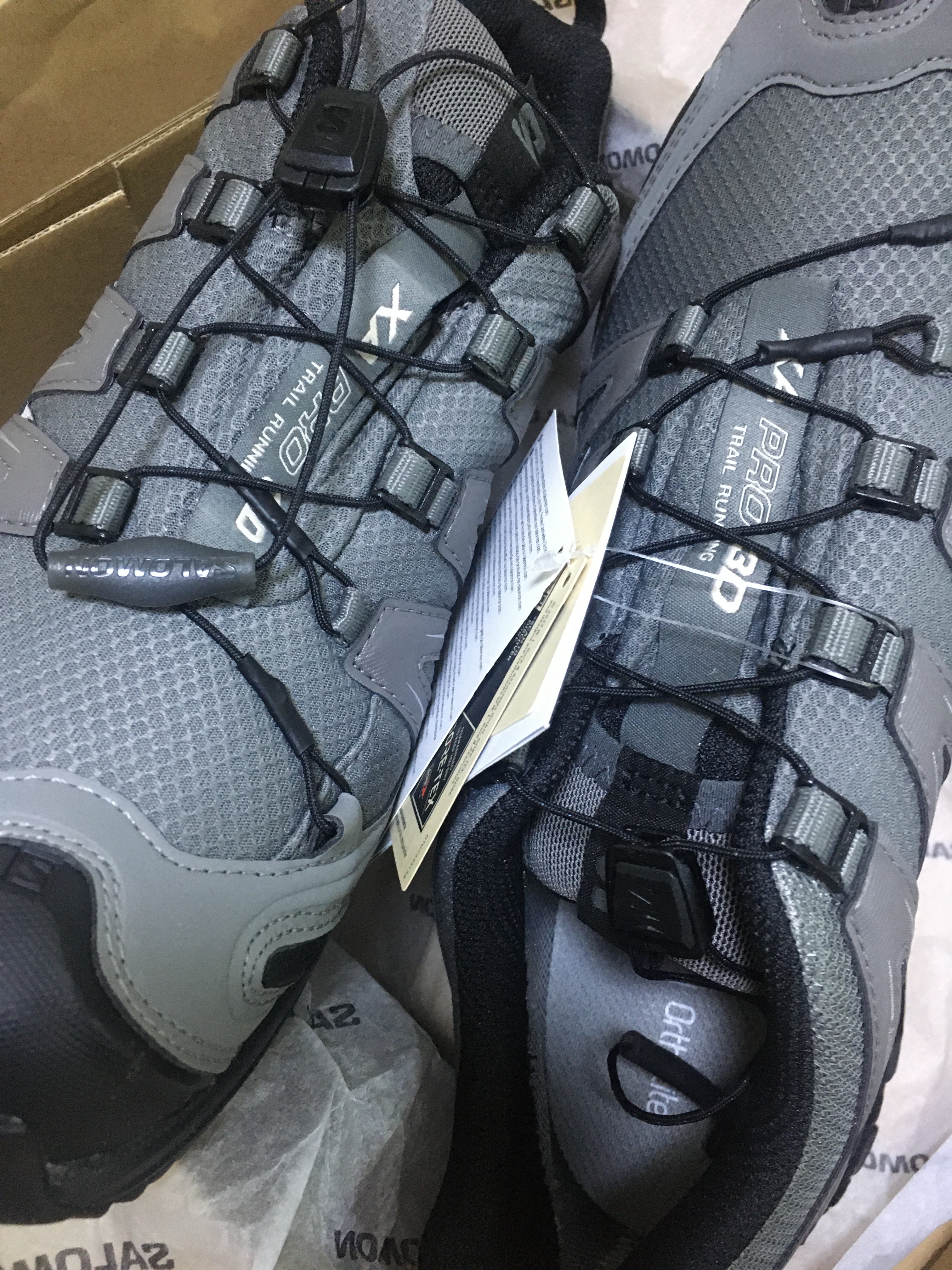Salomon XA Pro 3D GTX Pewter Black Silver Cloud 착용 스타일 - 2