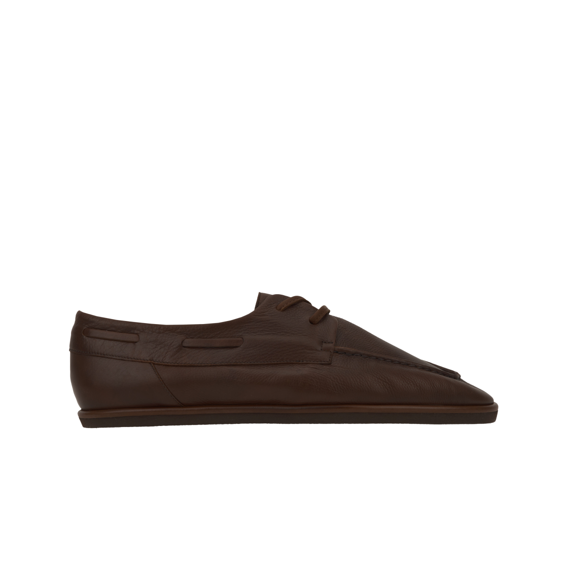 A25SS03QD Auralee Soft Leather Deck Shoes Brown