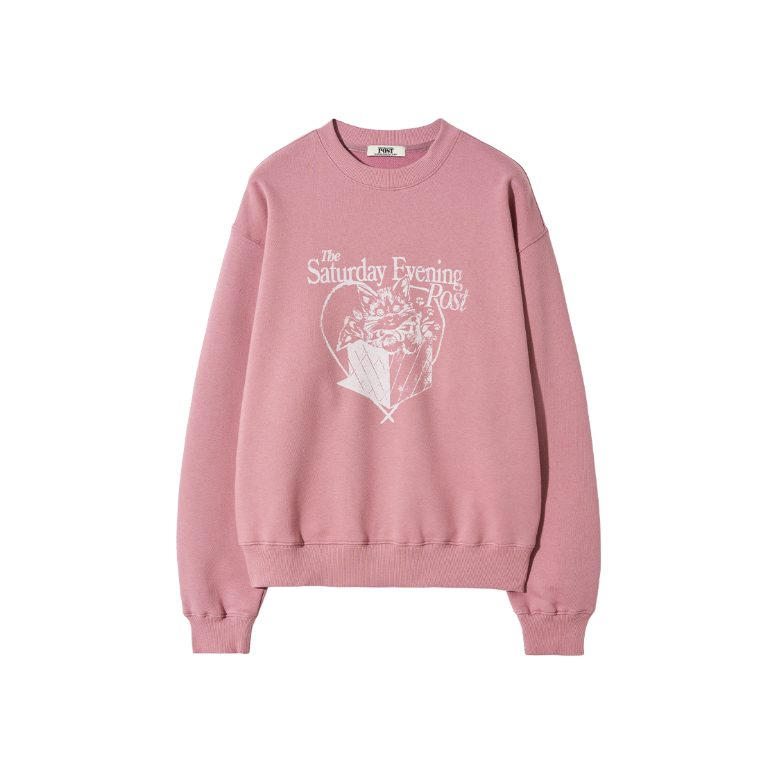 SFF1CR203API The Saturday Evening Post Cat Gift Graphic Sweat Shirt Pink