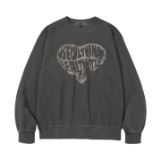 Knitted Knitted Pigment Heart Sweatshirt Charcoal