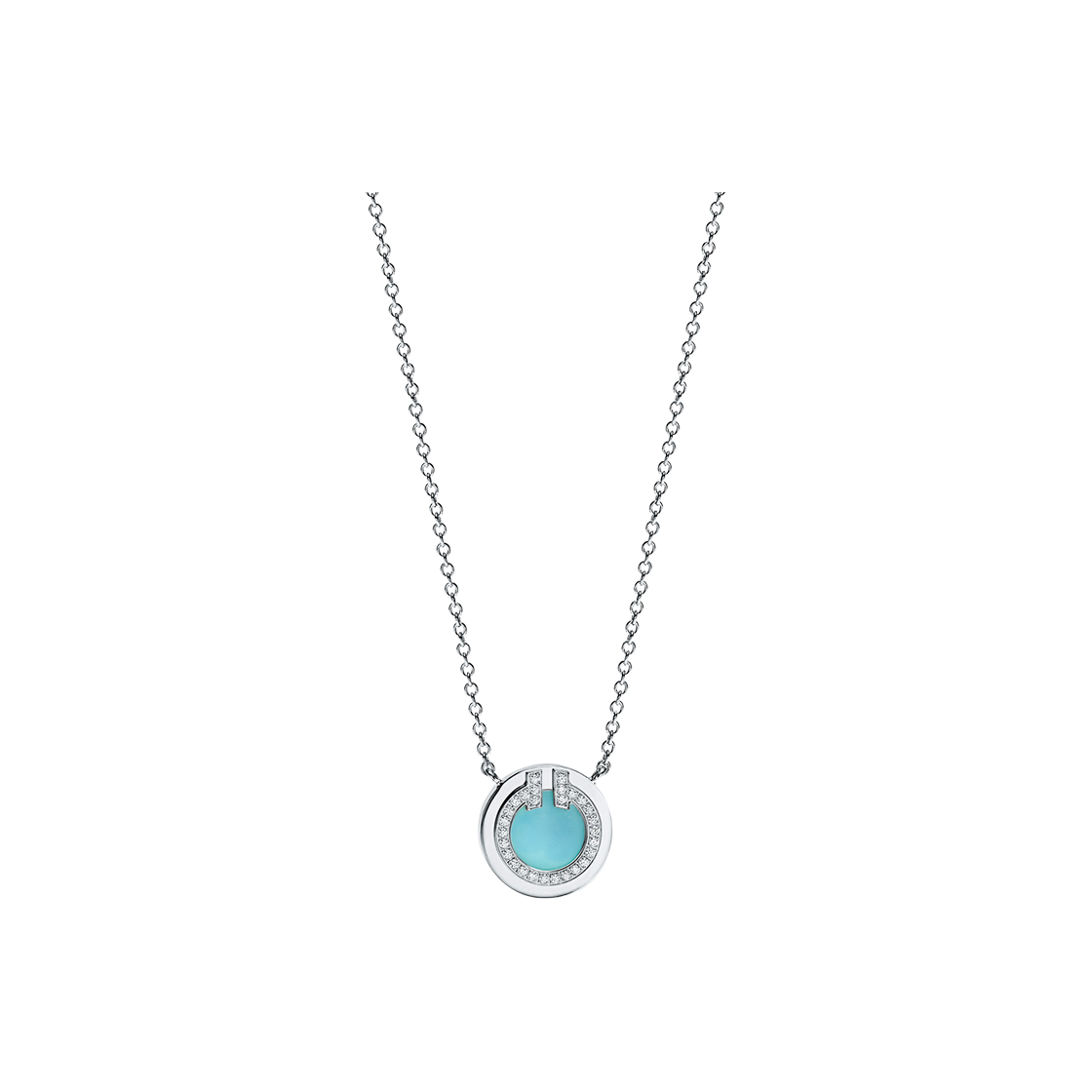 티파니 앤 코 티파니 T 터콰이즈 서클 펜던트 18K 화이트 골드 다이아몬드(Tiffany & Co. Tiffany T Turquoise Circles Pendant 18K White Gold Diamonds) - 1