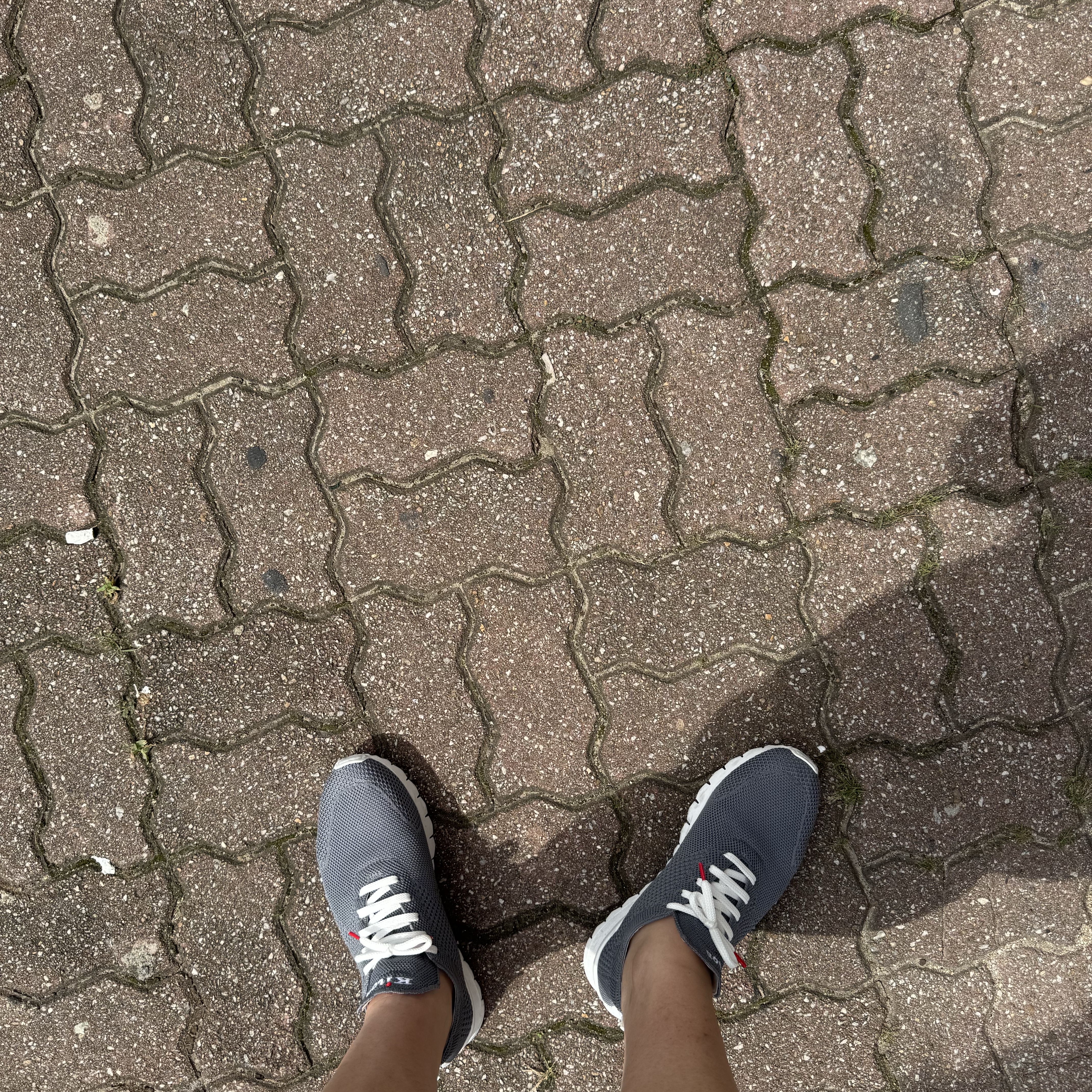 Kiton Knit FIT Running Shoes Gray 착용 스타일