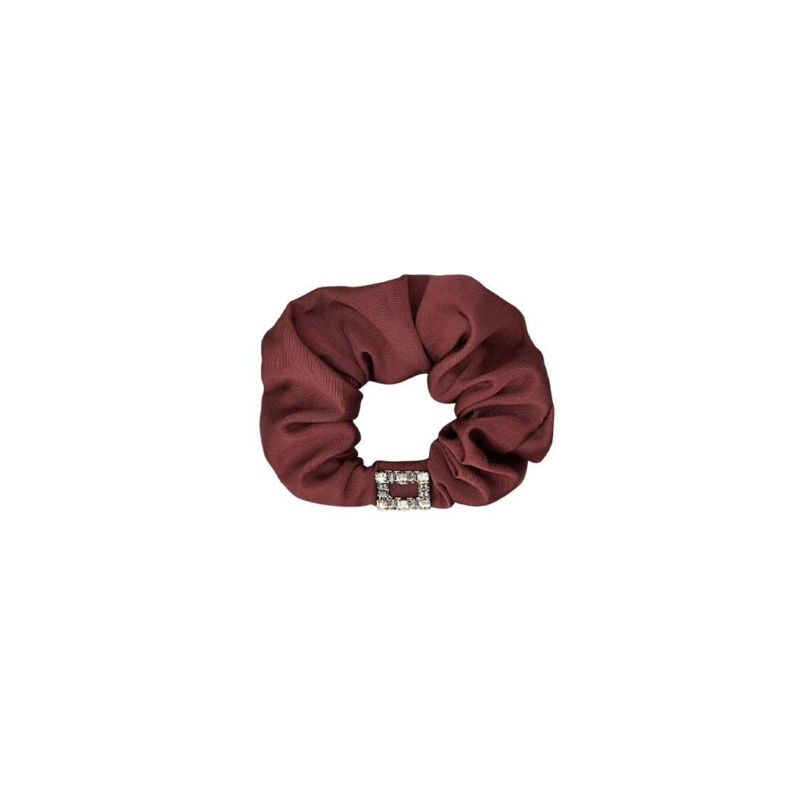 REWAC7000006N1R810 (W) Roger Vivier Tres Vivier Scrunchie in Grosgrain Burgundy