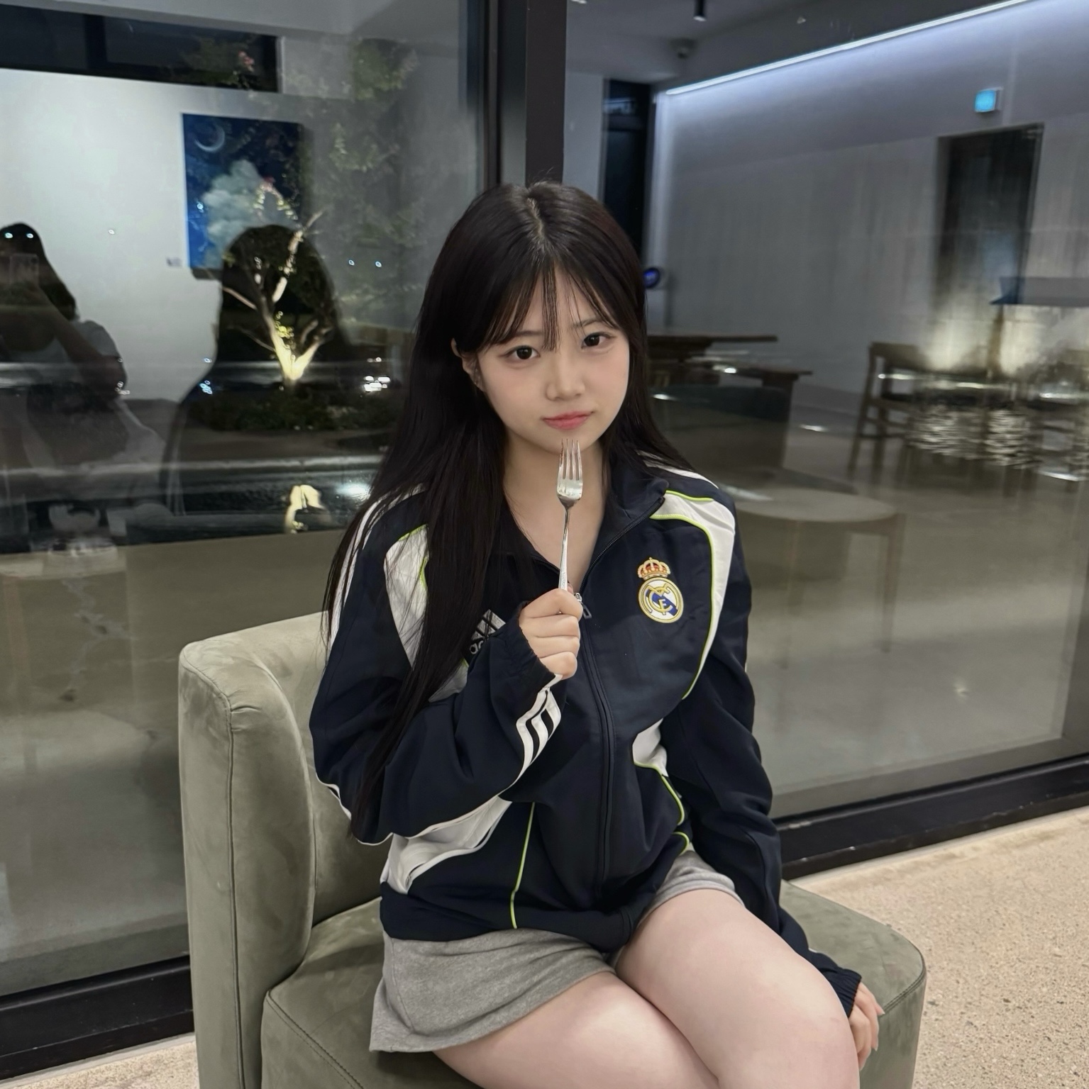 Adidas Real Madrid UBP Track Top Night Navy - KR Sizing 착용 스타일 - 2