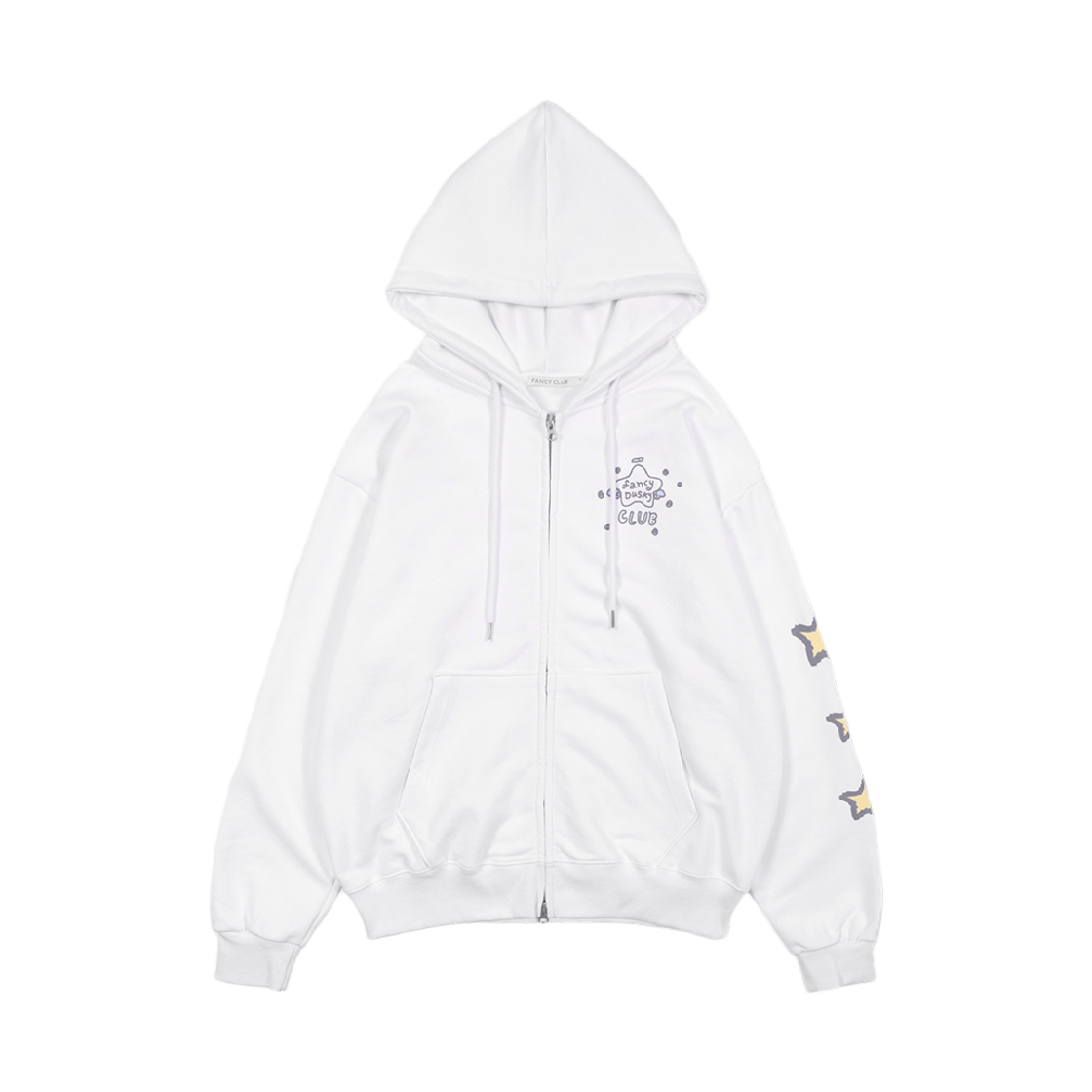 팬시클럽 데빌 엔 엔젤 프린팅 후드 집업 화이트