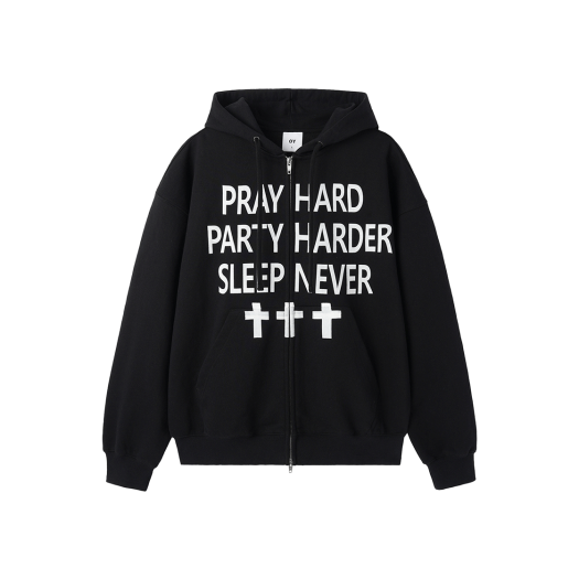 トップス Coyseio RUFFLE LACE HOOD ZIP-UP BLACK トップス Coyseio RUFFLE LACE HOOD ZIP-UP BLACK トップス