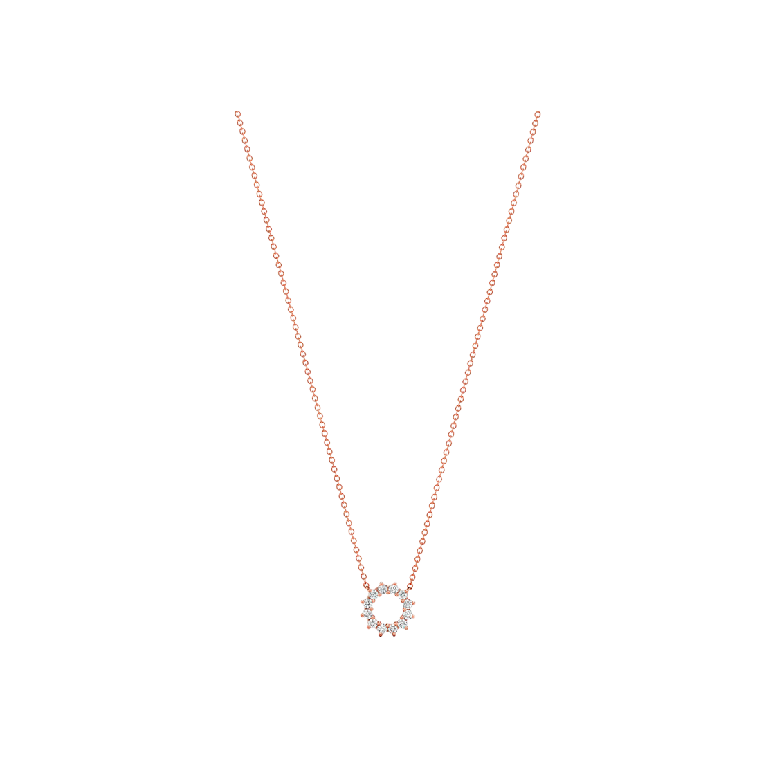 티파니 앤 코 오픈 써클 펜던트 18K 로즈 골드 다이아몬드(Tiffany & Co. Open Circle Pendant 18K Rose Gold with Diamonds) - 1