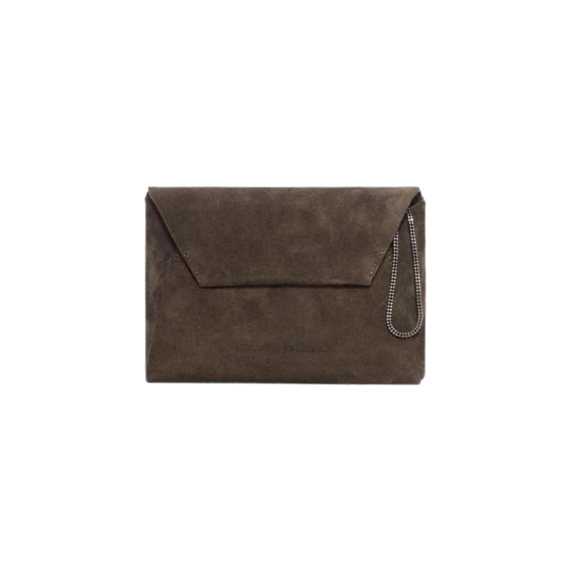 MWDLD2722P-C7284 Brunello Cucinelli Envelope Suede Clutch Brown