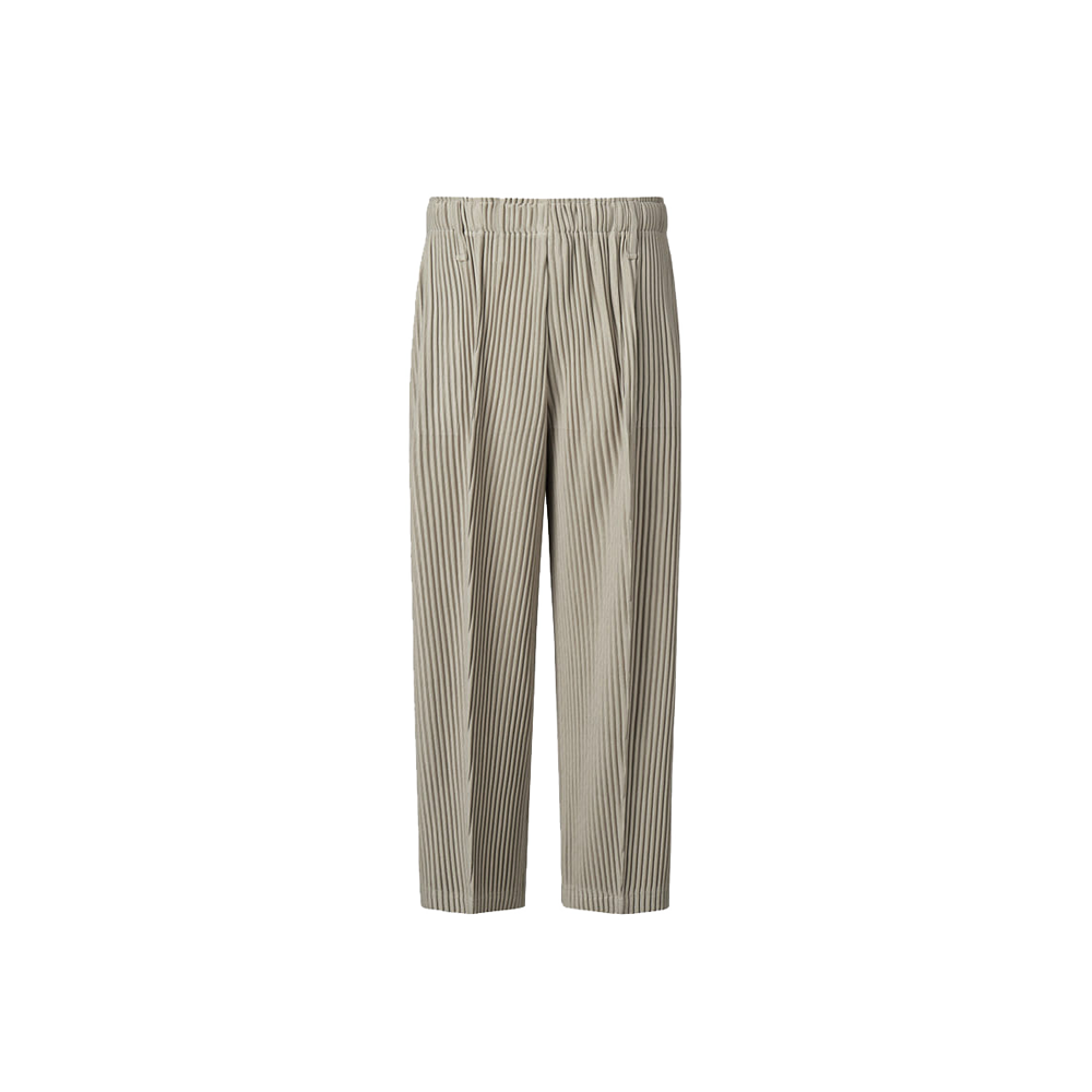 MPA1FLI Monplisse Unisex Tuck Pleats Straight Pants Light Beige