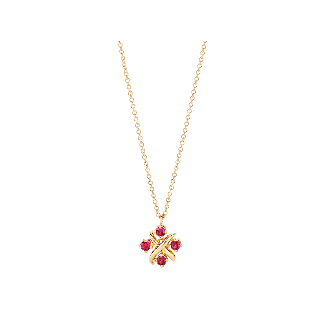 1884233470/62266465/62266457 Tiffany & Co. Tiffany Sixteen Stone Pendant 18K Yellow Gold with Ruby