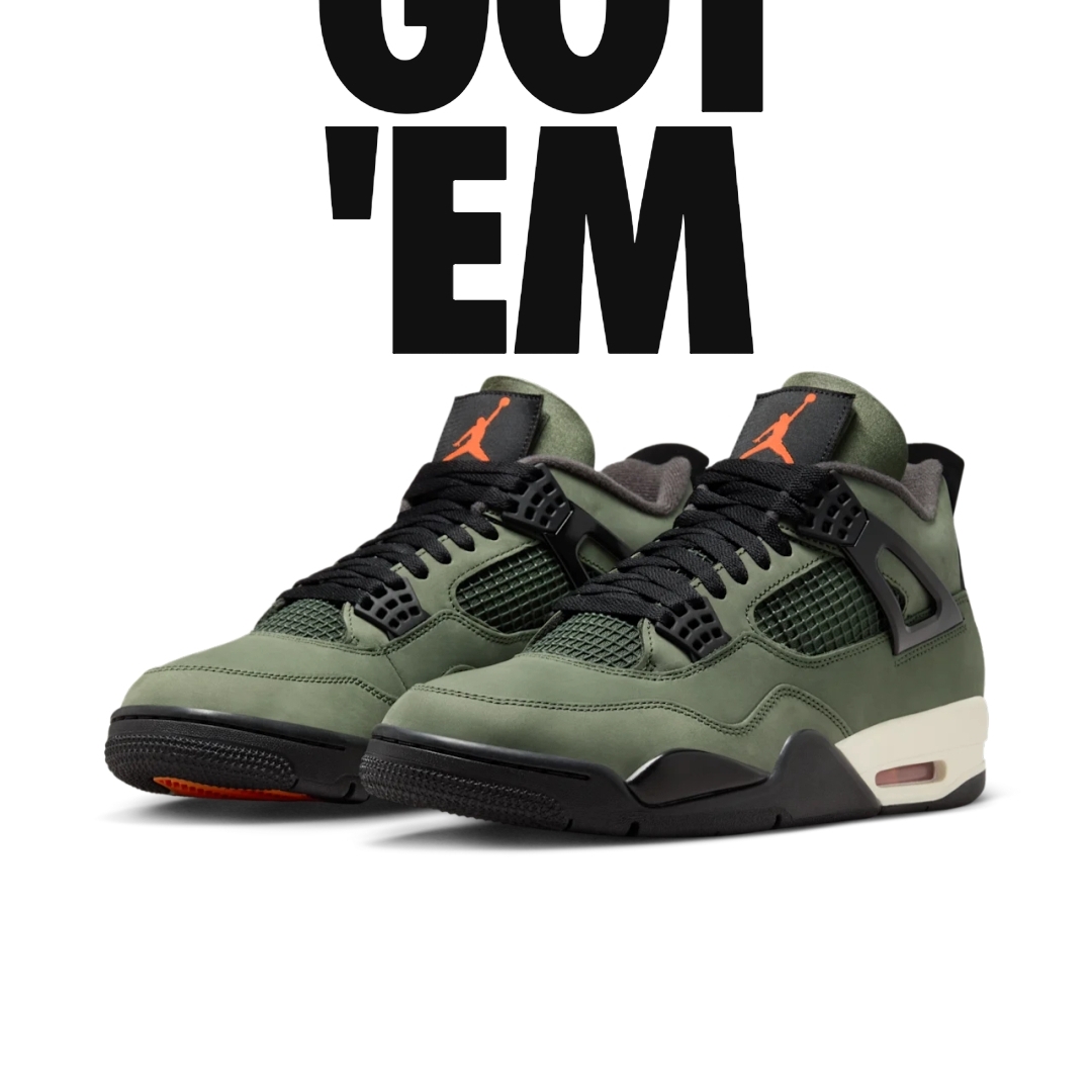 Jordan 4 x Undefeated Retro OG SP Deep Green and Clementine 착용 스타일