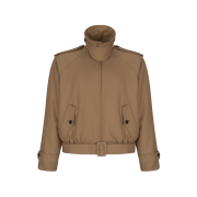 Noice Neck Buckle Wool Blend Blouson Camel