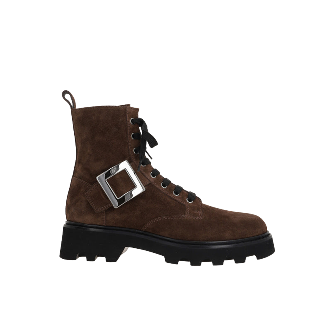 (W) 로저 비비에 비브 레인저스 스웨이드 트러커 부티 브라운((W) Roger Vivier Viv Rangers Truck Booties in Suede Brown)