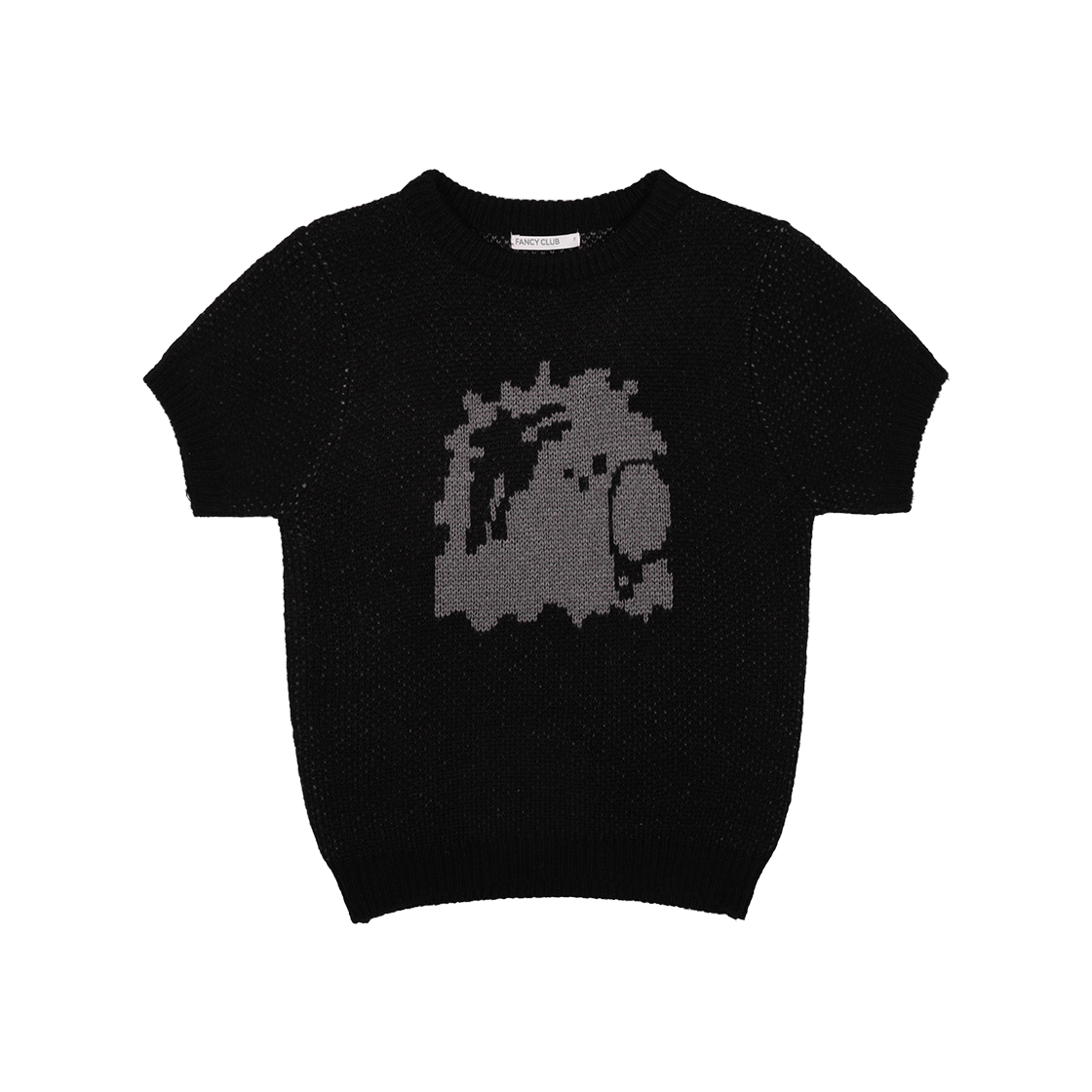 팬시클럽 더스티 살롱 크롭 니트 블랙