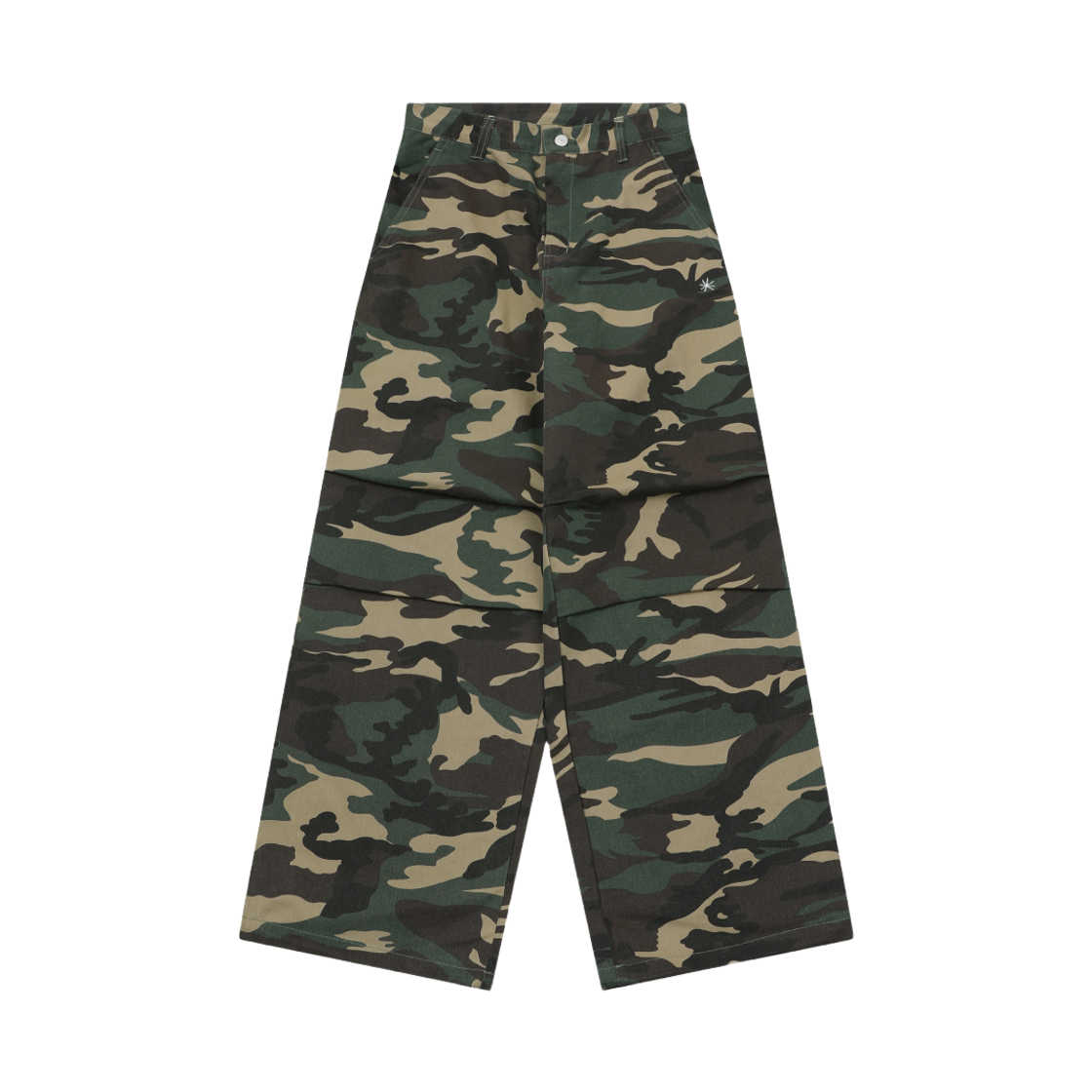 SR25FWPT01BG SLOW RECORD HOUSE Double Pintuck Cotton Pants Camo Vintage Green