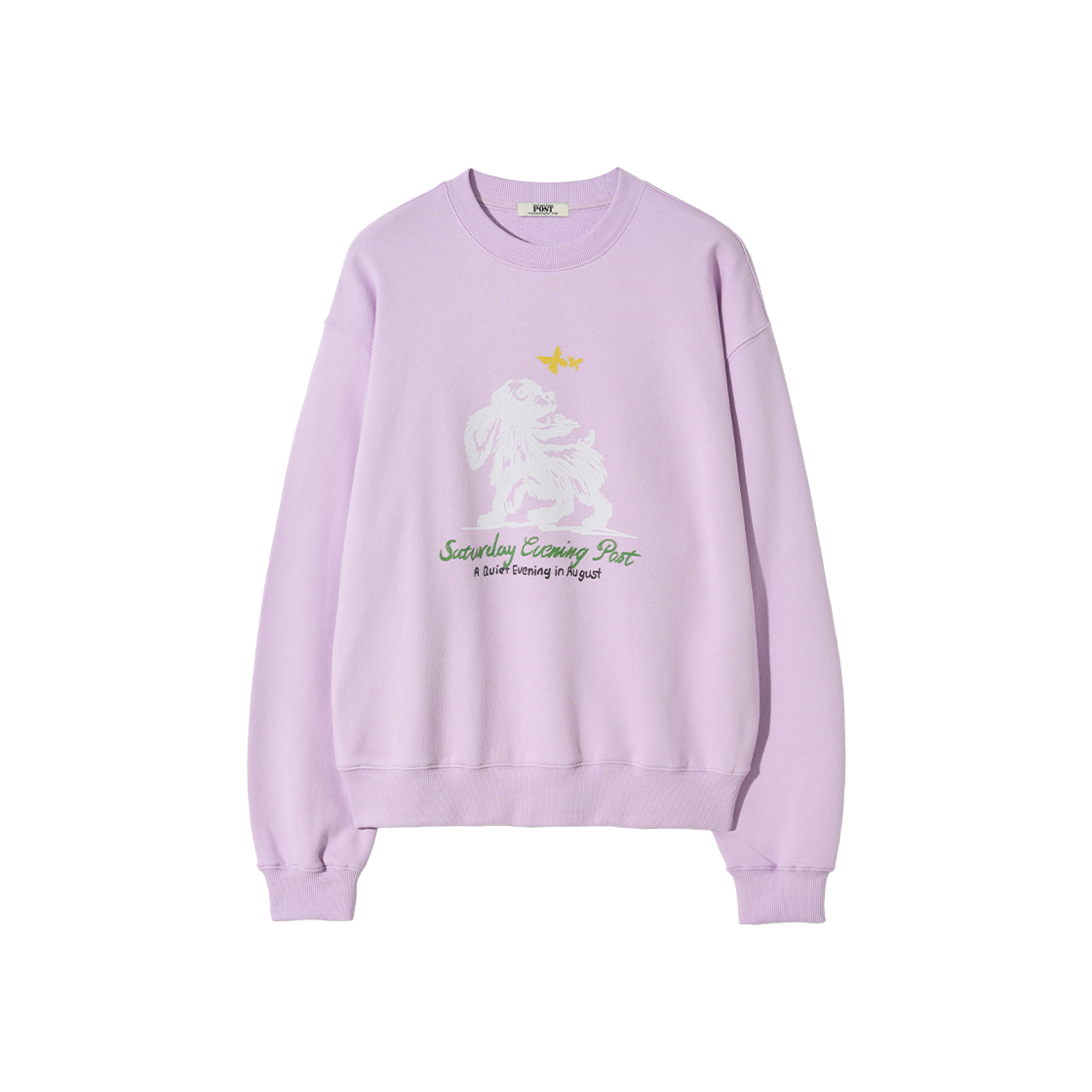 SFF1CR206ALD The Saturday Evening Post Puppy Graphic Sweat Shirt Lavender