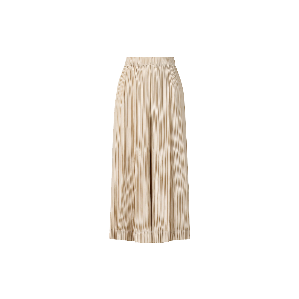 WPA1WIV Monplisse Women Cooling Wide Pleats Pants Ivory