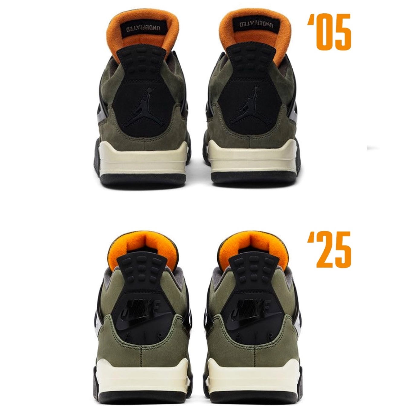 Jordan 4 x Undefeated Retro OG SP Deep Green and Clementine 착용 스타일 - 6