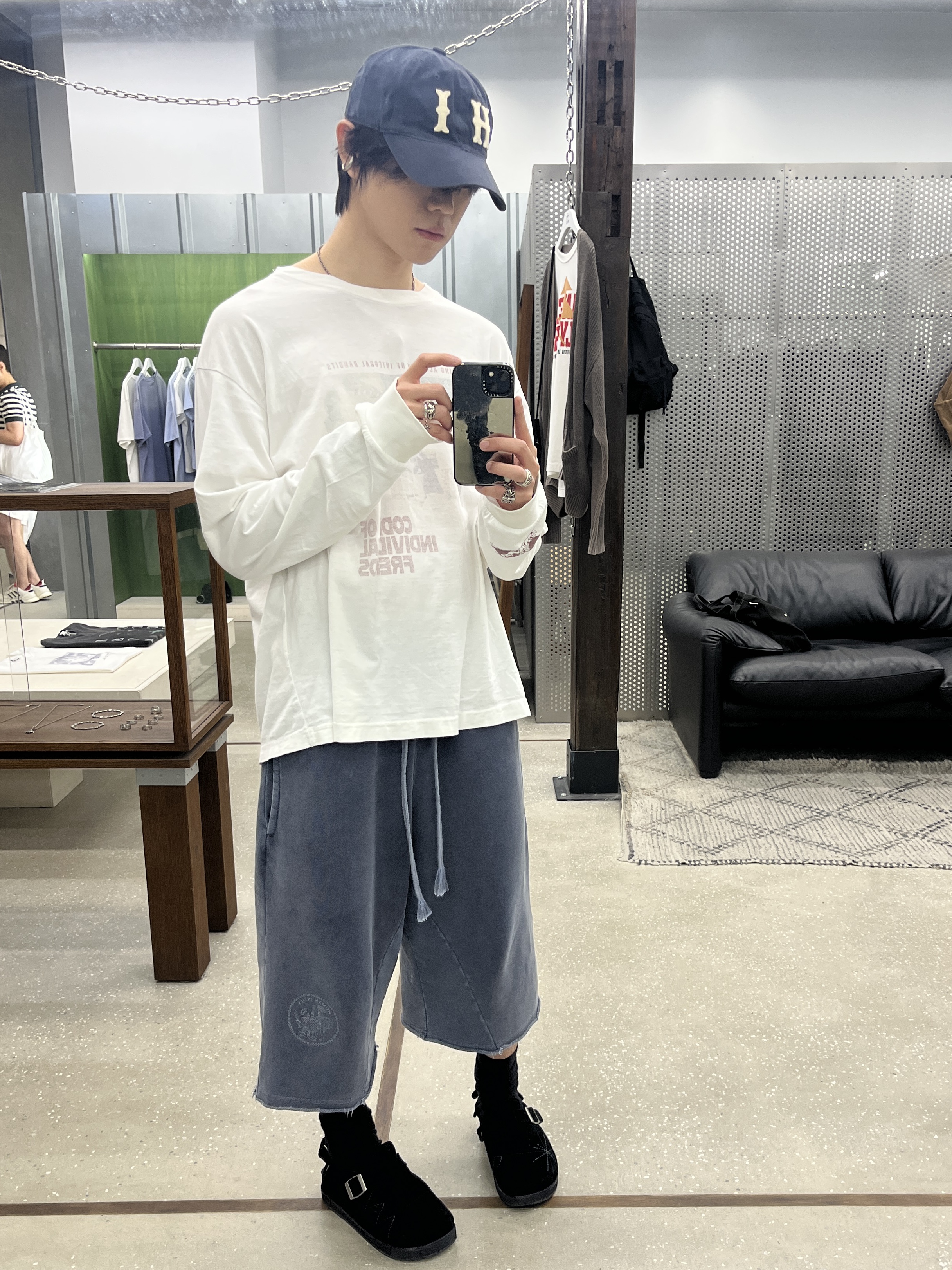 Polyteru Human Index Human 1/2 Sweatpants Blue, [프리오더] Polyteru Sliders Shoes Black 착용 스타일 - 1