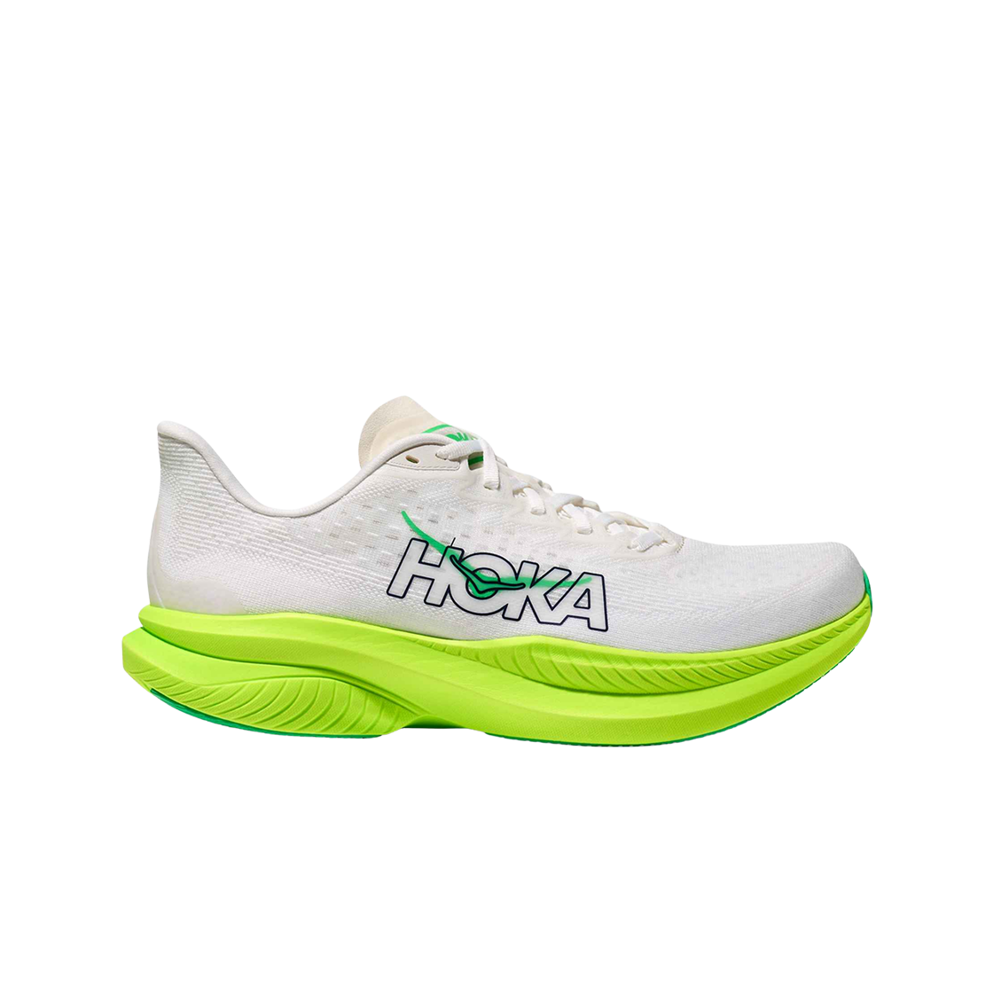 호카 마하 6 화이트 네온 라임 - 레귤러(Hoka Mach 6 White Neon Lime - Regular) - 1