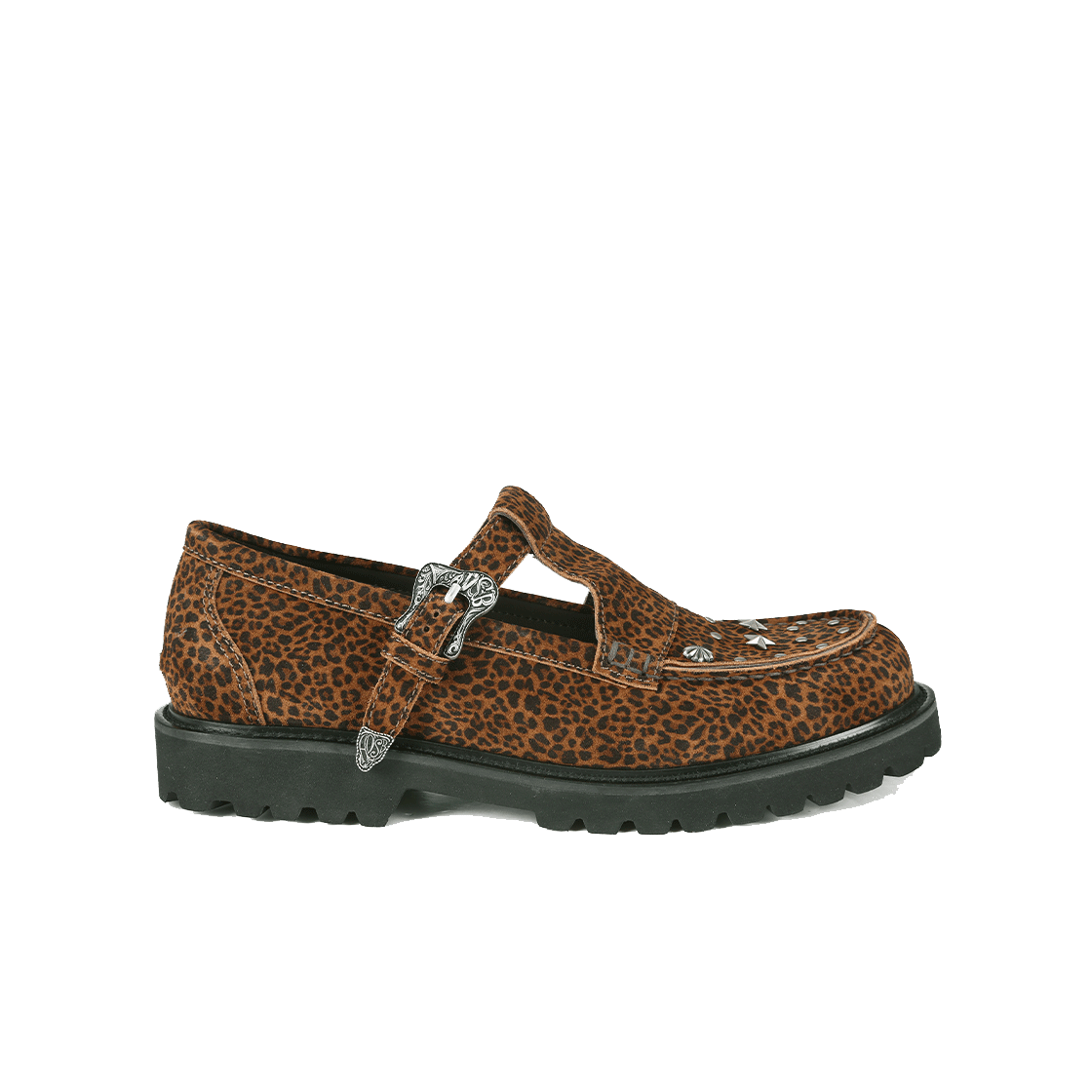 aaa465u(LEOPARD/BROWN) ADSB Andersson Bell Unisex Western Mary Jane Loafers Leopard/Brown