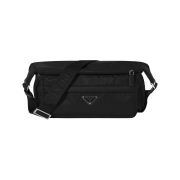 Prada Re-Nylon and Saffiano Leather Shoulder Bag Black