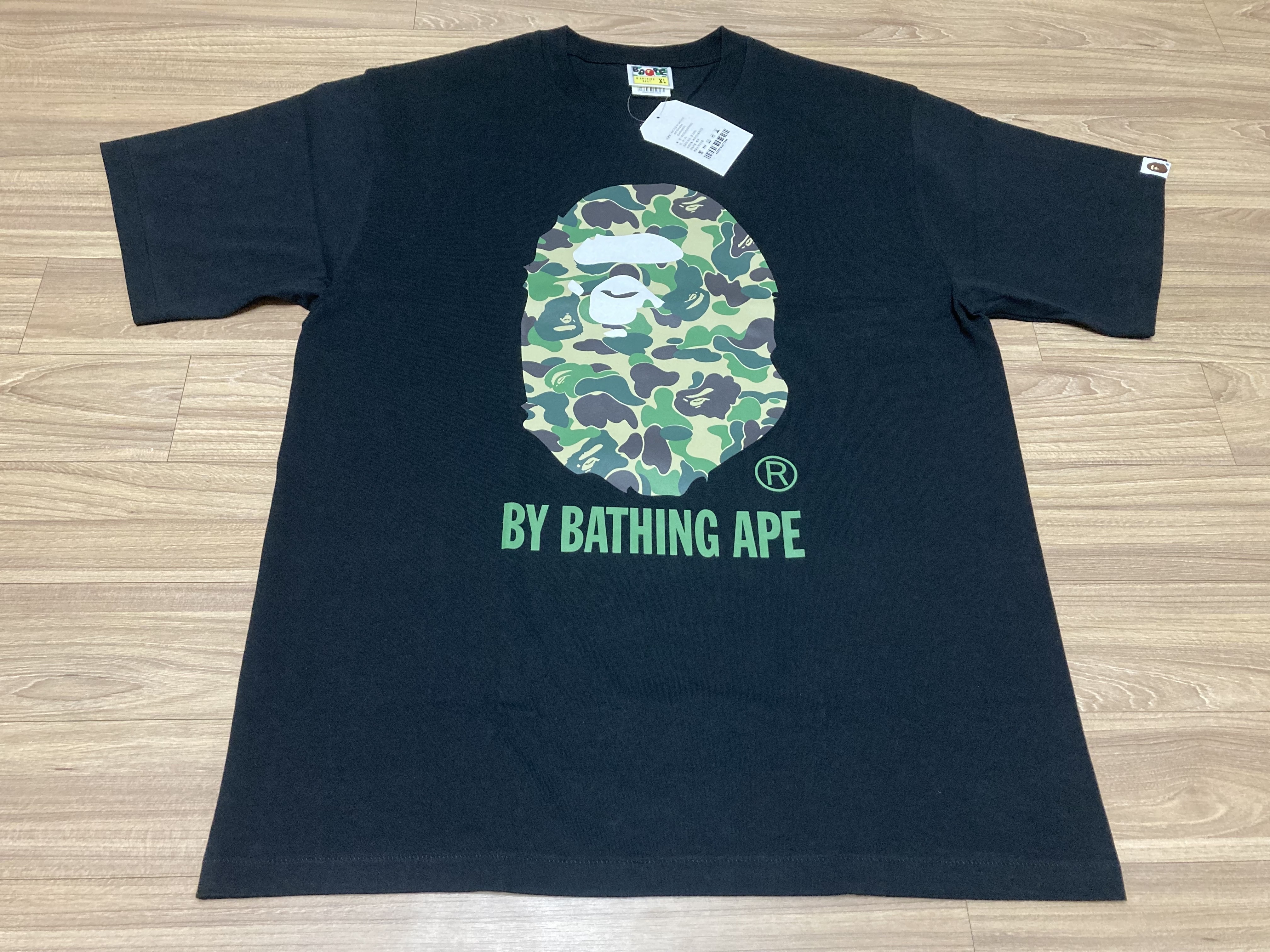 BAPE ABC Camo By Bathing Ape T-Shirt Black Green 착용 스타일