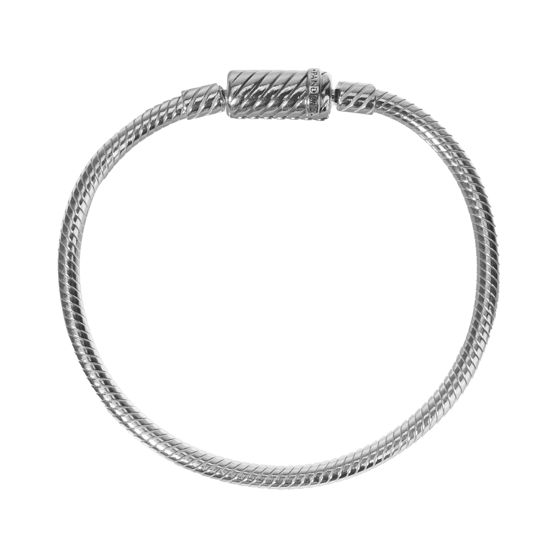 (W) 판도라 모먼트 슬라이딩 마그네틱 클래스프 스네이크 체인 브레이슬릿 스털링 실버((W) Pandora Moments Sliding Magnetic Clasp Snake Chain Bracelet Sterling Silver)