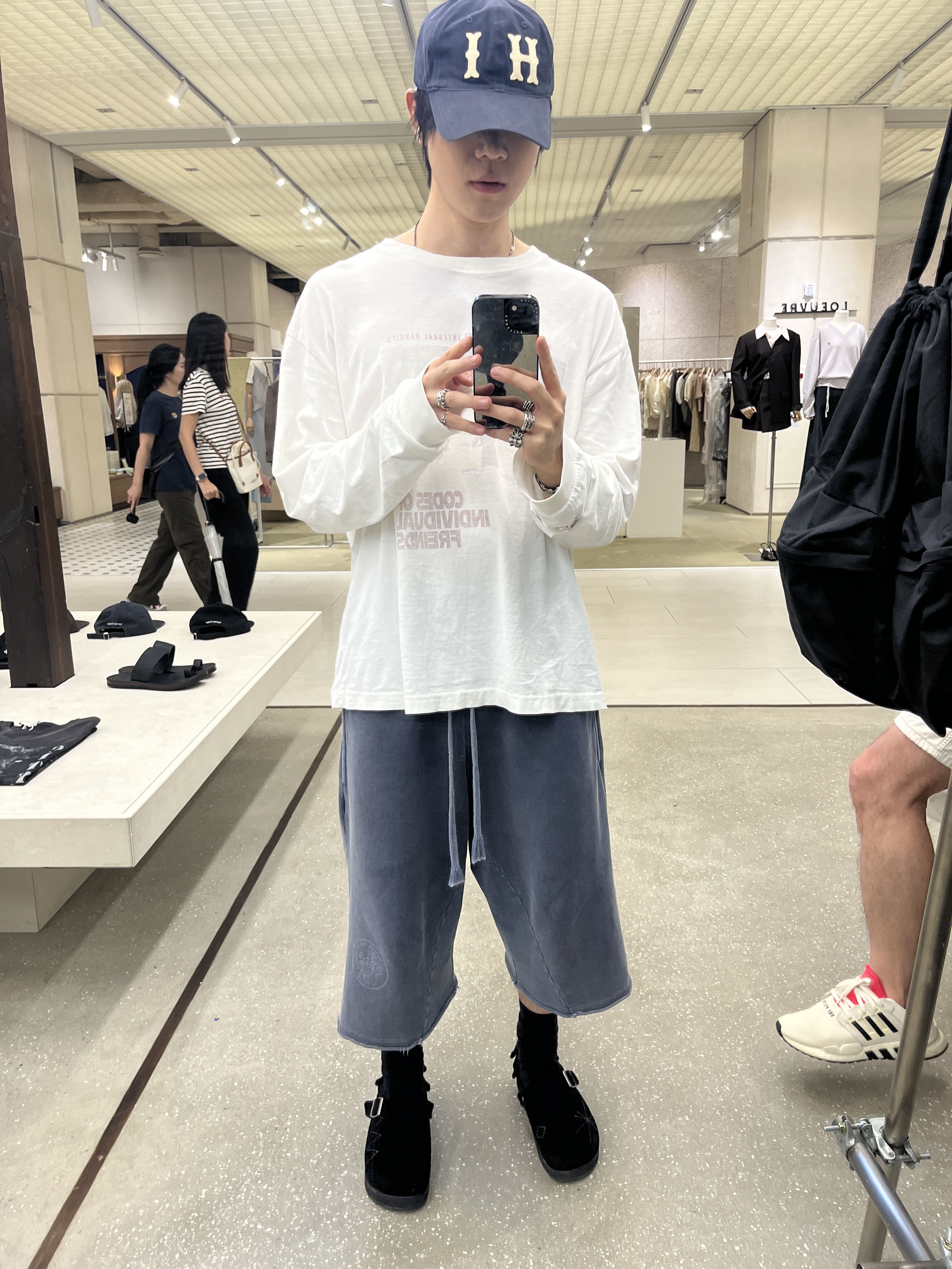 Polyteru Human Index Human 1/2 Sweatpants Blue, [프리오더] Polyteru Sliders Shoes Black 착용 스타일 - 3
