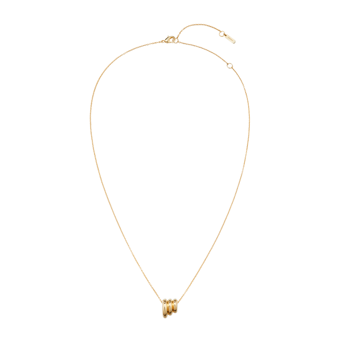 N25AN01 NUMBERING #5738 mini Gradient Triple Pipe Pendant Necklace Gold