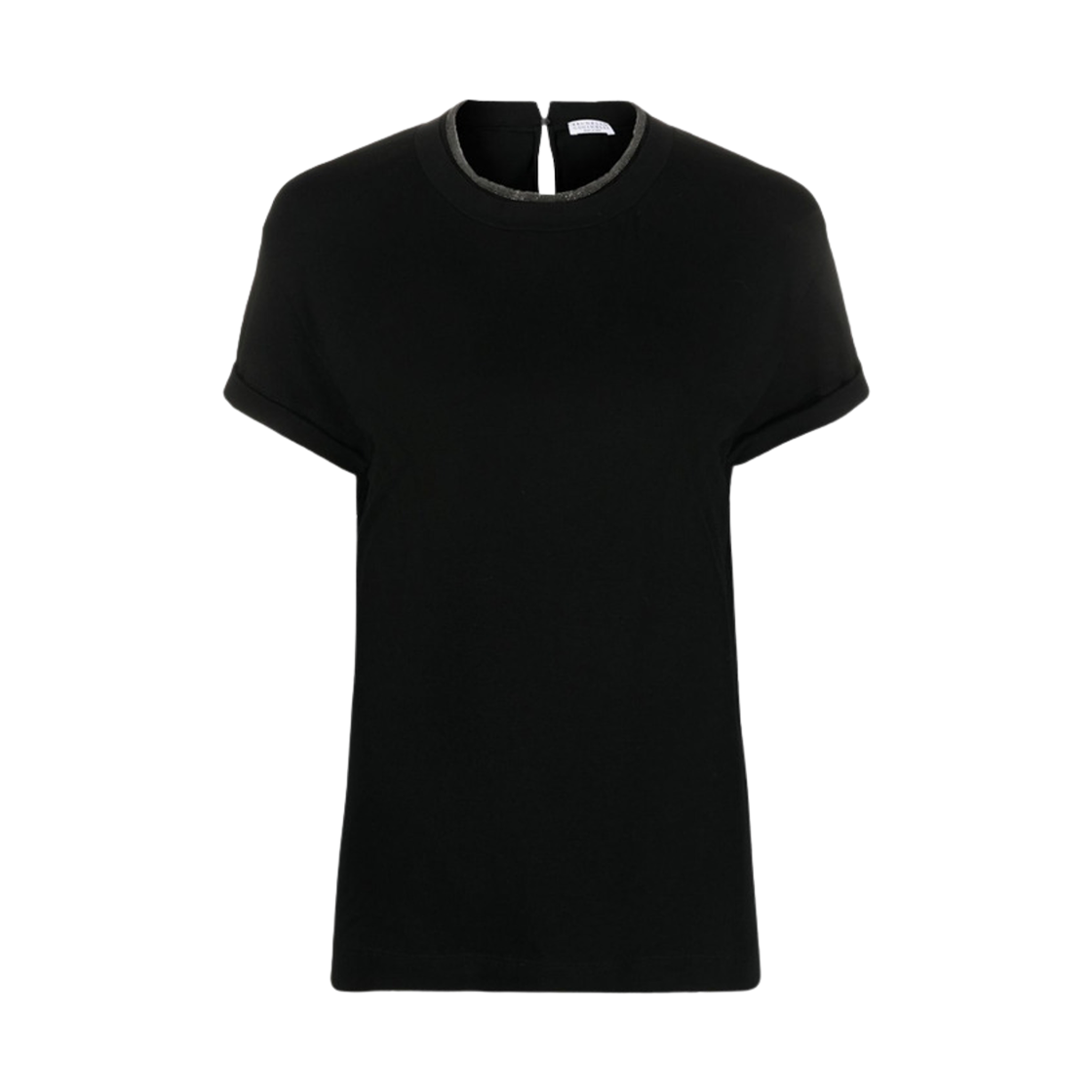 MPT18BD200-C101 (W) Brunello Cucinelli Monili Crewneck T-Shirt Black