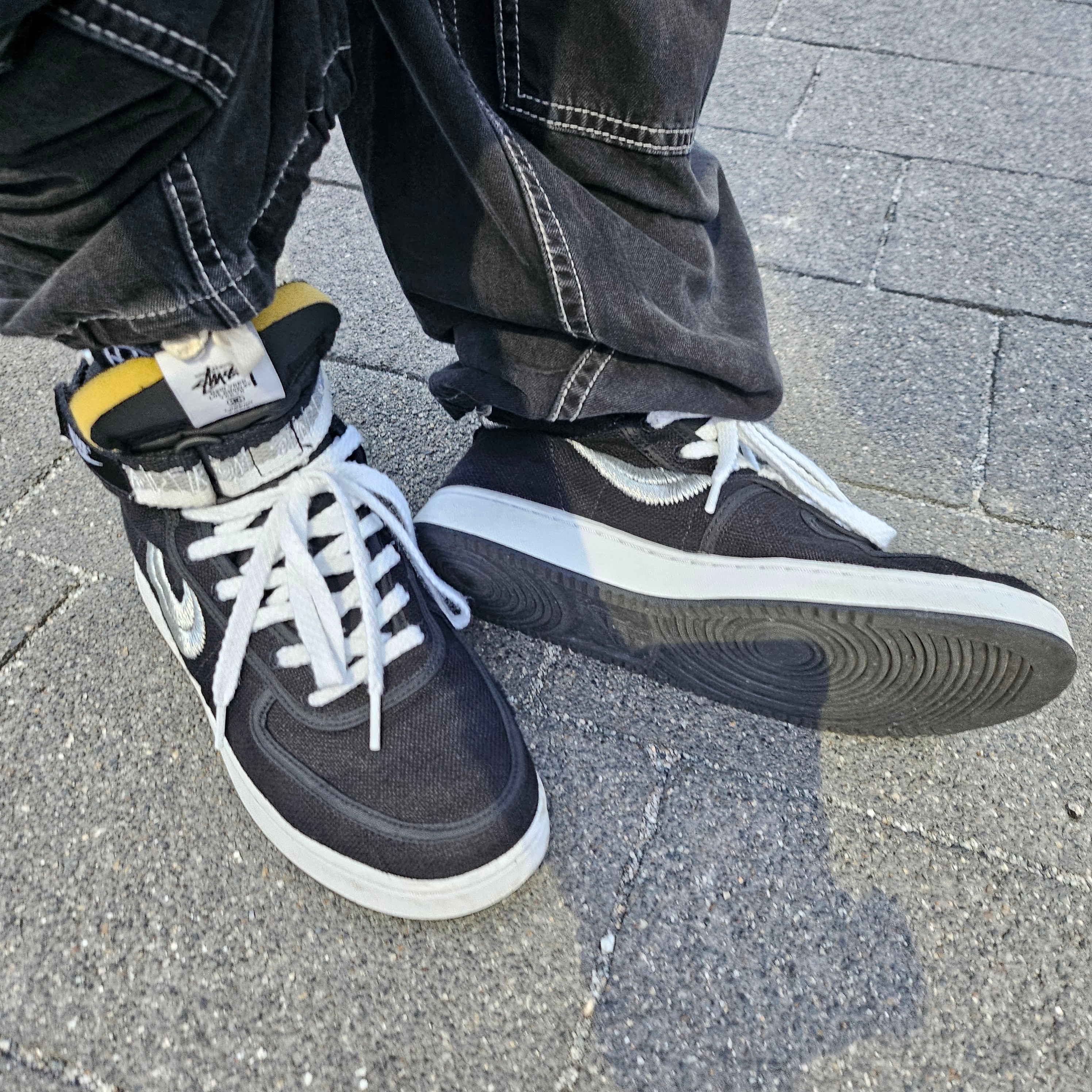 Nike x Stussy Vandal High Black 착용 스타일 - 3